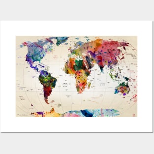 map of the world Posters and Art